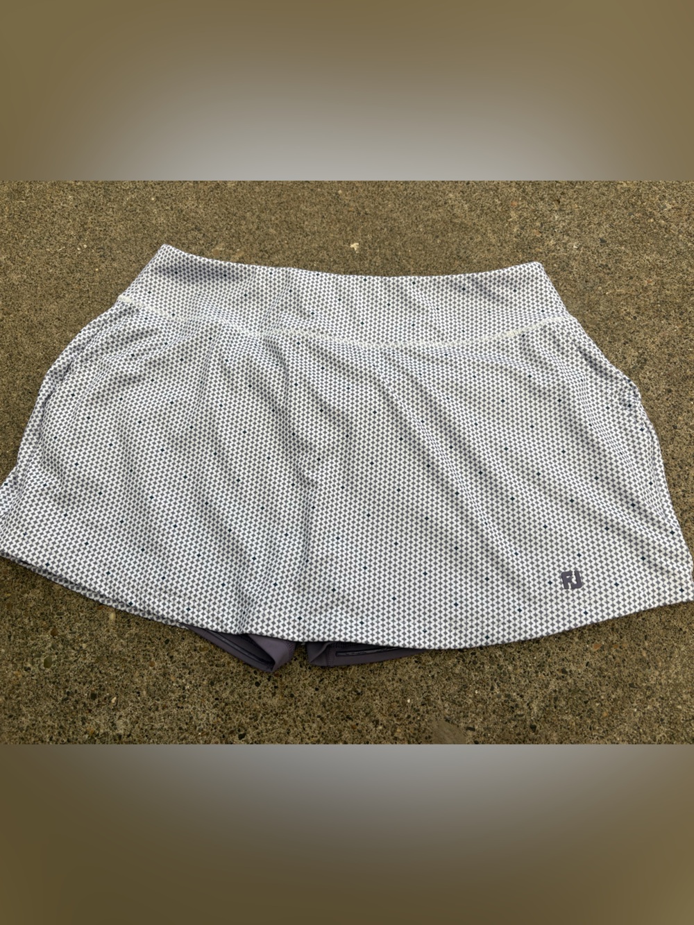 FootJoy White and Gray Printed Skort with Built-In Shorts